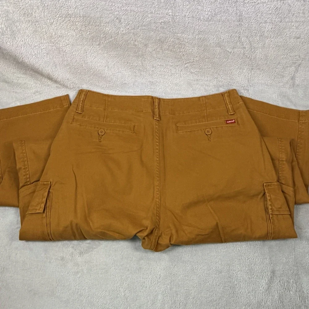 Levi's XX Cargo Twill Pants Men 32x32 Mustard ‎ Preppy Standard Taper Stretch